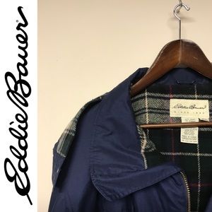 VINTAGE Eddie Bauer Navy Wool Lined Field Jacket